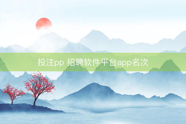 投注pp 招聘软件平台app名次