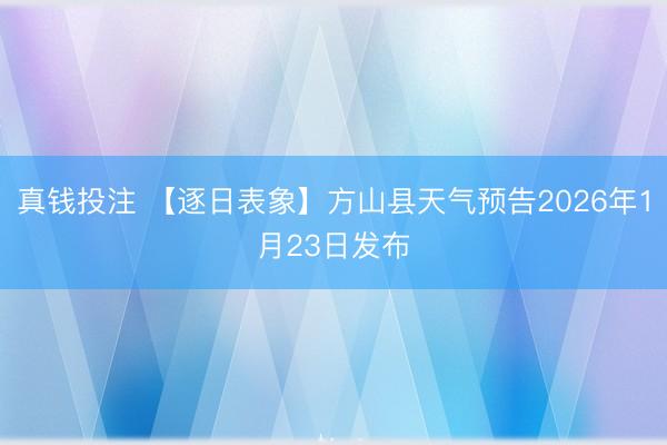 真钱投注 【逐日表象】方山县天气预告2026年1月23日发布