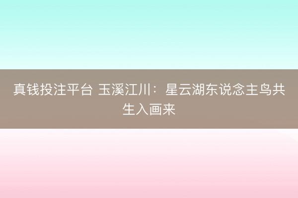 真钱投注平台 玉溪江川：星云湖东说念主鸟共生入画来