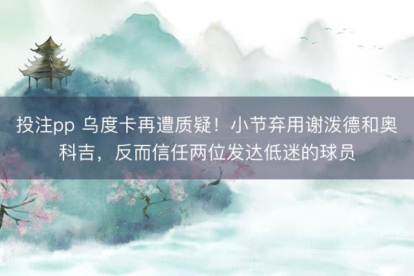 投注pp 乌度卡再遭质疑！小节弃用谢泼德和奥科吉，反而信任两位发达低迷的球员