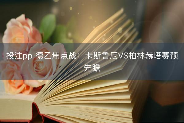投注pp 德乙焦点战：卡斯鲁厄VS柏林赫塔赛预先瞻