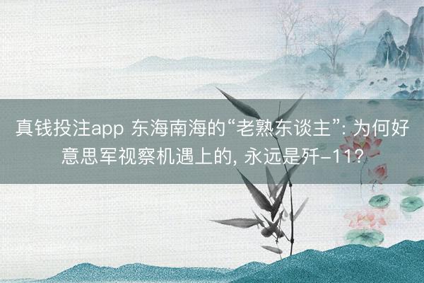 真钱投注app 东海南海的“老熟东谈主”: 为何好意思军视察机遇上的， 永远是歼-11?