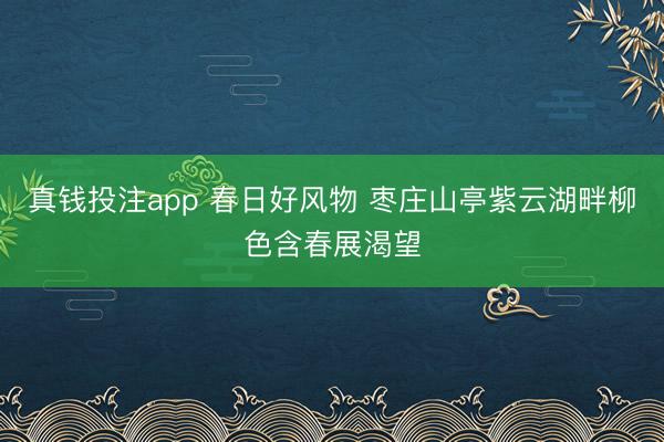 真钱投注app 春日好风物 枣庄山亭紫云湖畔柳色含春展渴望