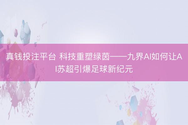 真钱投注平台 科技重塑绿茵——九界AI如何让AI苏超引爆足球新纪元