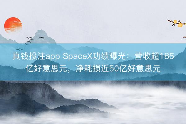 真钱投注app SpaceX功绩曝光：营收超185亿好意思元，净耗损近50亿好意思元