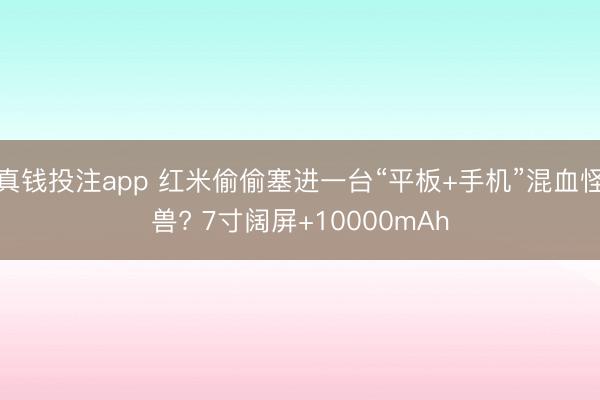 真钱投注app 红米偷偷塞进一台“平板+手机”混血怪兽? 7寸阔屏+10000mAh