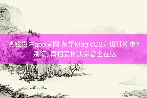 真钱投注app官网 荣耀MagicOS升级狂掉电? 别慌, 真相妥协决宗旨全在这