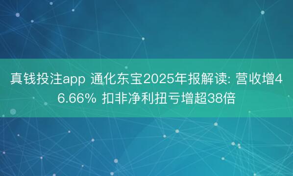 真钱投注app 通化东宝2025年报解读: 营收增46.66% 扣非净利扭亏增超38倍