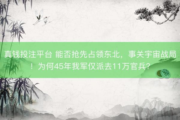 真钱投注平台 能否抢先占领东北，事关宇宙战局！为何45年我军仅派去11万官兵？