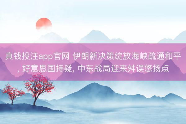 真钱投注app官网 伊朗新决策绽放海峡疏通和平， 好意思国持疑， 中东战局迎来舛误悠扬点