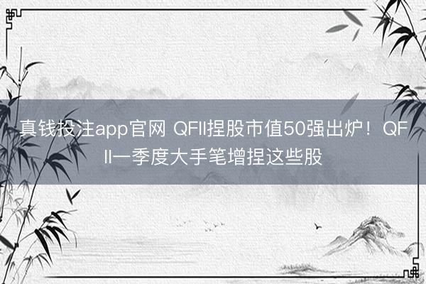 真钱投注app官网 QFII捏股市值50强出炉！QFII一季度大手笔增捏这些股